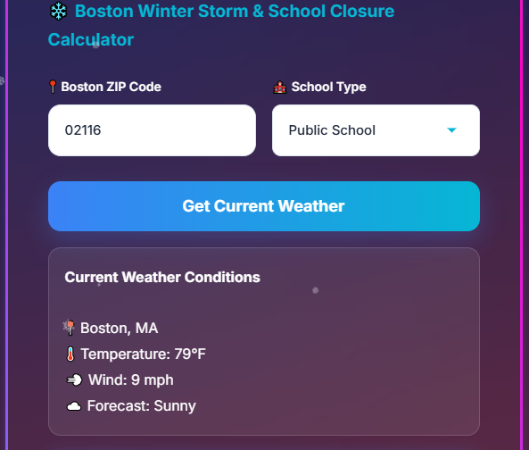 Boston weather results