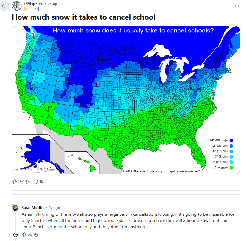 How much snow to take to cancel school